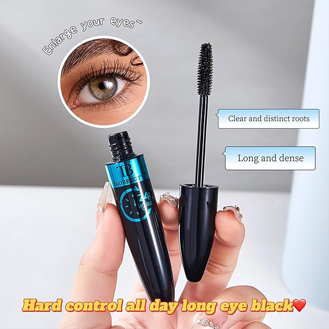 Mascara Volumizing & Lengthening for Clump-Free Dramatic Lashes Smudge-Proof & Waterproof Formula for All-Day Curl