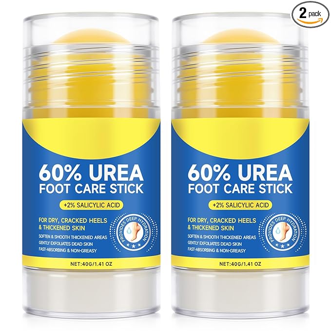 2Pack 60% Urea with 2% Salicylic Acid Urea Foot Care Stick, Foot Cream Moisturizer for Dry Cracked Feet, Knees, Elbows, Hands,Moisturizes and Hydrates the Dry Skin,Callus Remover & Skin Softener