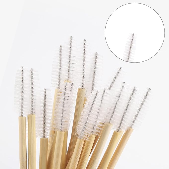 100 Pcs Disposable Mascara Wands, Bamboo Spoolies Brush for Eyelash Extensions, Spooly Eyelash Eyebrow Brushes Lash Wand Applicator Makeup Kits, White