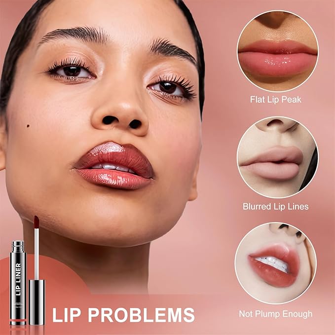 Lip Stain Peel Off, Lip Liner Moisturizing Long-Lasting & Waterproof, Transfer Proof & Plumping, Non-Stick Cup, 2PCS Rose&Mauve