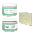 Bath & Body Works Aroma Breathe Deep Eucalyptus Lavender 2 Pack Body Scrub Set with a Natural Oats Sample Soap