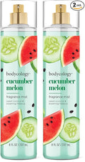 Bodycology Long-Lasting Fragrance Body Mist, Cucumber Melon, 8 fl oz (Pack of 2)