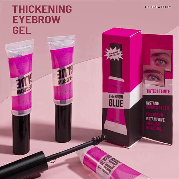 Clear Eyebrow Gel Set, Fast Eyebrow Shaping,Long-Lasting Waterproof and Transfer-Proof Extreme Hold Brow Glue(Transparent-2PCS)