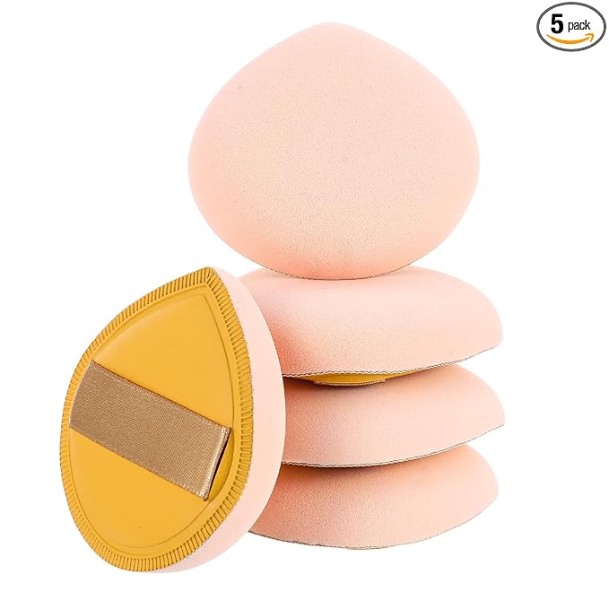 Ymapinc 5Pcs Makeup Sponges for Foundation,Cushion Puff Foundation Sponge Soft and Reusable Beauty Sponges for Makeup Natural and Easy Make Up,Yellow