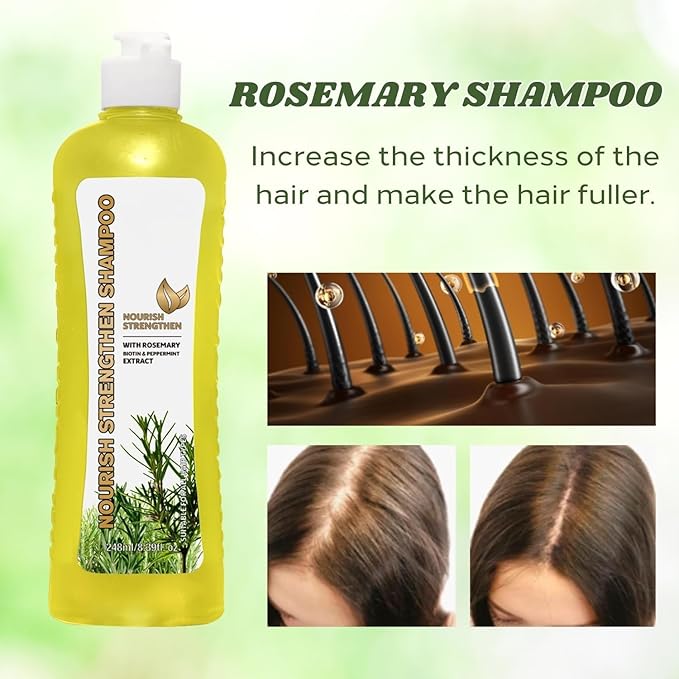 Rosemary Shampoo & Conditioner Set for Hair Growth- Nourish Strengthen Hair, Gentle Formula for Longer, Healthier Hair – 248ml Each (Shampoo + Conditioner)