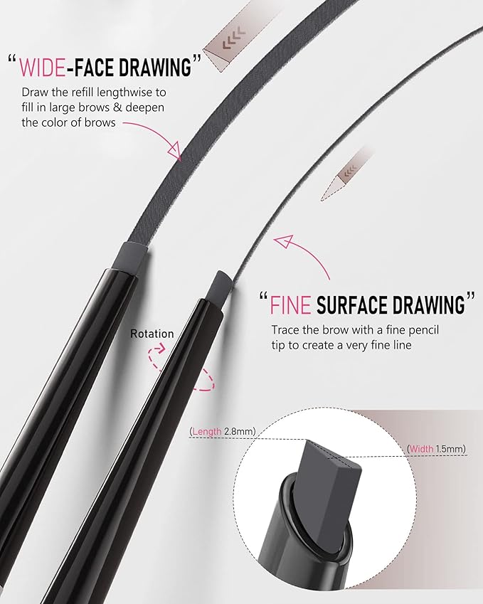 Yfulfill Grey Eyebrow Pencil for Older Women, Waterproof, Eyebrow Pen for Gray Hair