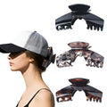 3PCS Large Hat Claw Clip for Women Acetate Tortoise-Shell Claw Clips for Styling Long, Thick, Thin Hair Non-Slip, Strong Hold Can be Used as a Hat Accessory During Exercise