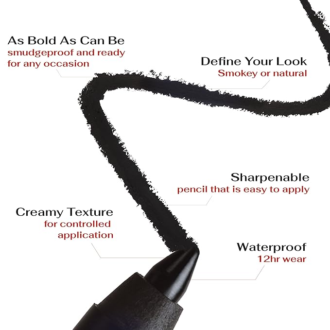 K7L Black Eyeliner, Waterproof, Longwear, Smudgeproof - Onyx