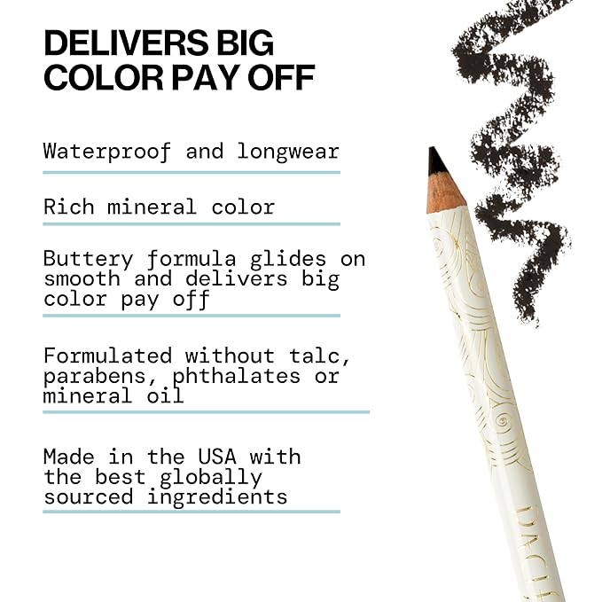 Pacifica Waterproof Eyeliner Pencil Jet Black Eye Liner Longwear, Smudge-Proof, Vegan & Cruelty-Free Eye Makeup Vegan & Cruelty-Free (Shade Jet Black) Ophthalmologist Tested