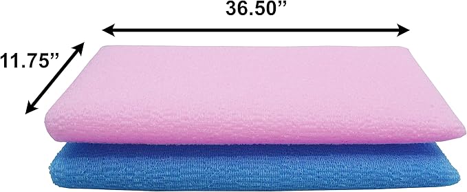 Bath Shower Exfoliating Towel Cloth Nylon Mesh Korean Loofah Scrub Washcloth Back Scrubber, Assorted Colors (8 Pack)