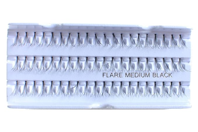 10 Pairs 100% Human Hair False Eyelashes Natural Black #MEDIUM-BLACK