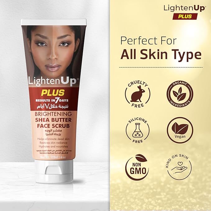 OMIC Lighten-Up LightenUp Brightening Face Wash - 4 fl oz / 118 ml - Face Scrub Exfoliator, Natural Shower Gel, with Coconut Oil, Papaya, Shea Butter for All Skin Types