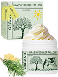 Beef Tallow, Tallow Face Moisturizer, Beef Tallow for Skin, Unscented 100% Organic Beef Tallow Blam Grass Fed Finished Whipped Tallow Face Cream Moisturizer Body Lotion Skin Care for Sensitive Skin