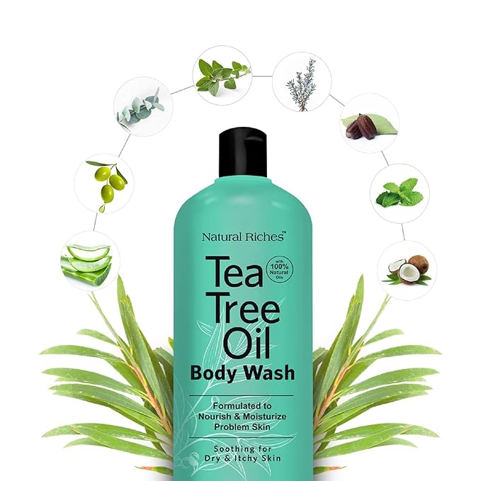 Natural Riches Tea Tree Body Wash for Men & Women,16 fl oz – Full Body Cleanser with Natural Oils, Deodorizing & Soothing Formula for All Skin Types