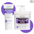 Advanced Clinicals Hyaluronic Acid Moisturizer Body Cream | Hydrating Cream & Body Lotion For Women & Men To Help Improve Look of Wrinkles, Stretch Marks, Dry Skin, & Crepey Skin, 16OZ + Travel Size