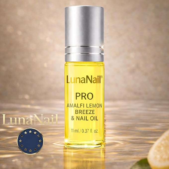 Cuticle Oil for Nails & Growth, Roll-On | Vitamin E & Jojoba Nail Strengthener Serum | Deep Hydration for Dry, Damaged Cuticles | Overnight Repair Treatment | Vegan (Amalfi Lemon Breeze)