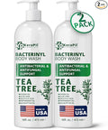KERAPIL Bacterinyl Tea Tree Oil Body Wash - Antibacterial & Antifungal Support for Ringworm, Body Odors, Athlete’s Foot & Acne, Helps Soothe Itchy, Dry Skin - Made in USA (16 fl oz x 2)