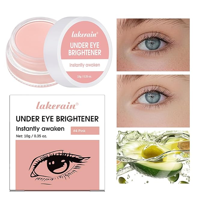 Under Eye Brightener & Concealer - Hydrating Color Corrector for Dark Circles, Lightweight Undereye Brightening Cream with Hyaluronic Acid & Shea Butter, Smooth & Blendable (Light Rose, 1)