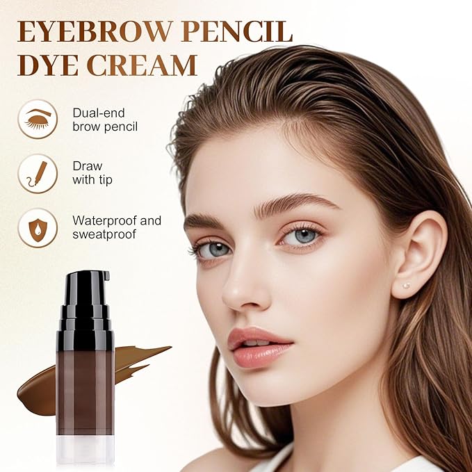 Longwear Waterproof Tinted Brow Gel, 2026 New 3D Eyebrow Gel Smudge-proof Brow Cream Makeup Kit with Brush and Eyebrow Stencils (#04 Blonde)