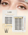 Self Adhesive Eyelashes Pre-glued Easy Removal Wide W Design Lash Clusters High Resilience Ultra Thin Lightweight Press on False Eyelashes 72 Clusters Lash Clusters Kit