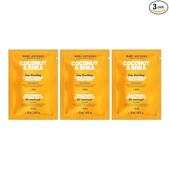 Marc Anthony Coconut & Shea Travel Size Mask Sachet Bundle, 3-pack