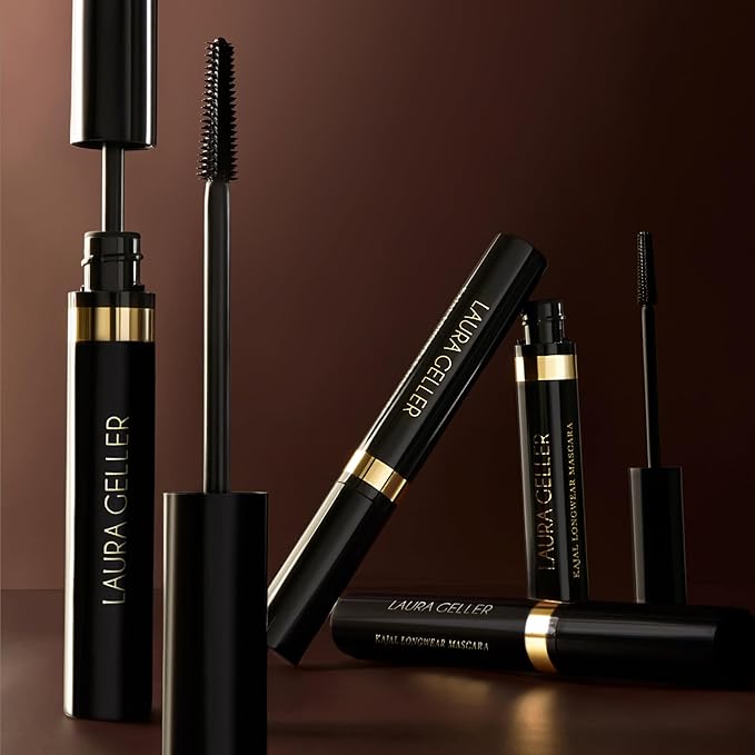LAURA GELLER NEW YORK Kajal Longwear Mascara – Brown – Volumizing, Lengthening, & Defining Mascara - Smudge‑Proof & Flake‑Proof Wear, Buildable Formula