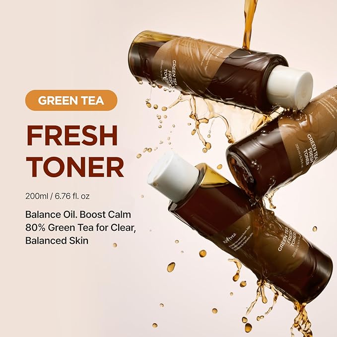 ISNTREE Green Tea Fresh Toner 200ml, 6.76 fl.oz | Korean Skincare | Toner for Oily Skin | Sebum Control | Hydrating and Refreshing