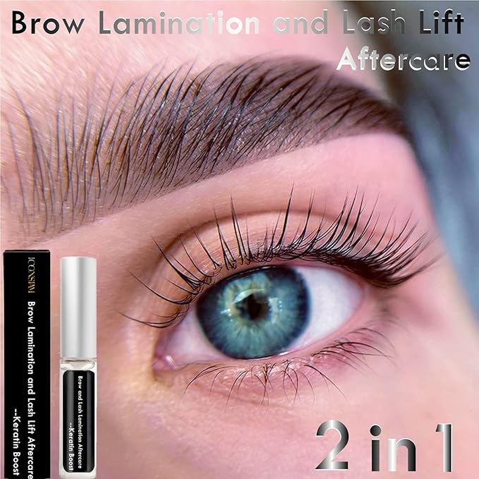 Brow and Lash Aftercare Conditioner - Keratin Filler to Prevent Burning, Fixing Gel for Upward Lift | 100-Day Supply