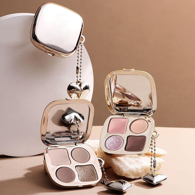 Erinde Cool Rose Taupe Brown Eyeshadow Palette with Mirror, Matte & Shimmer High Pigment Eye Shadow, Blendable Long-Lasting Everyday Eye & Contour Makeup Palette, Perfect for Blue, Green & Brown Eyes