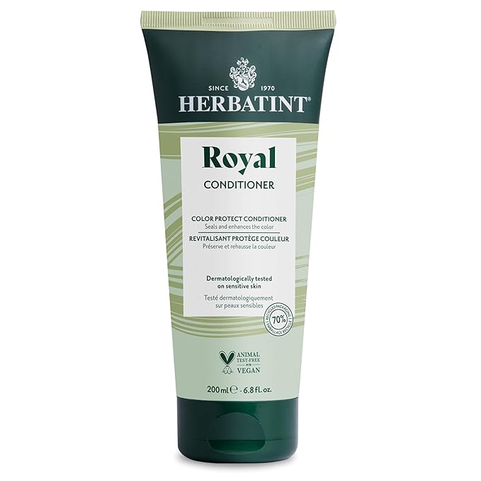 Herbatint Royal Conditioner with Aloe Vera & Jojoba Oil – Deep Moisturizing Formula for Color-Treated Hair – Restores Softness, Shine & Strength – Paraben & Sulfate Free – 6.8 fl oz