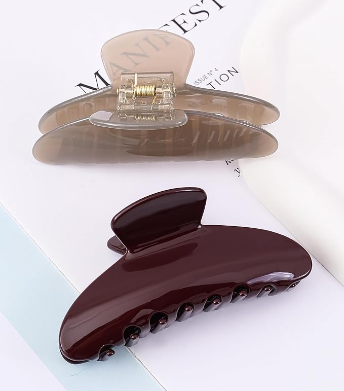 2 Pack Acetate Hair Claw Clips for Women 4 Inch Large Claw Hair Clips for Thin to Thick Hair