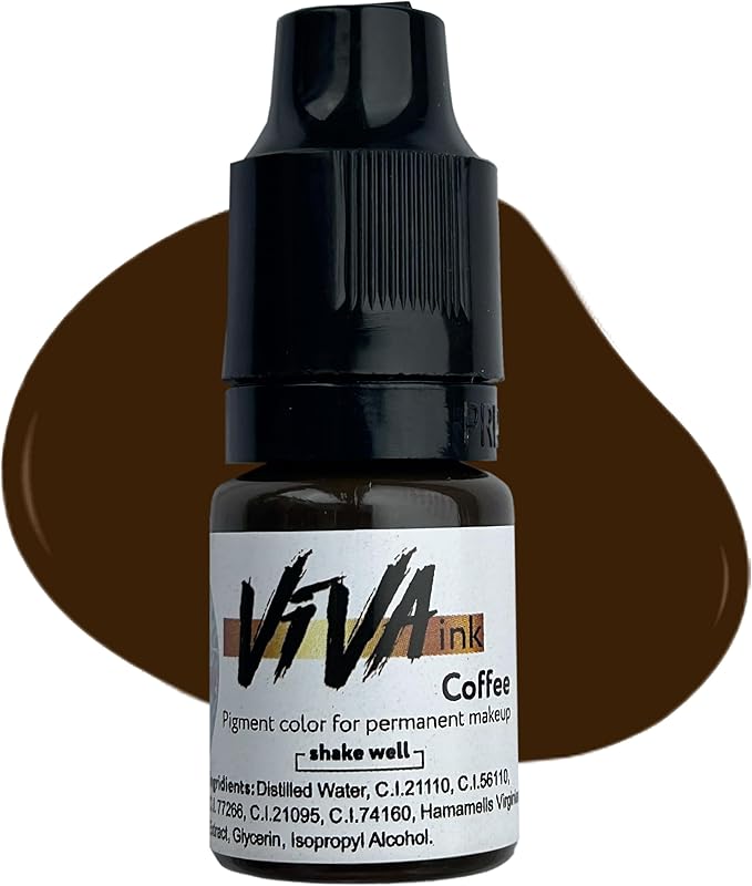 Eyebrow Permanent Makeup Ink – Coffee – Long Lasting Permanent Eyebrow Pigment for Microblading Saturated and Natural Colored Ink for Eyebrow Tattoo (0.2 oz)