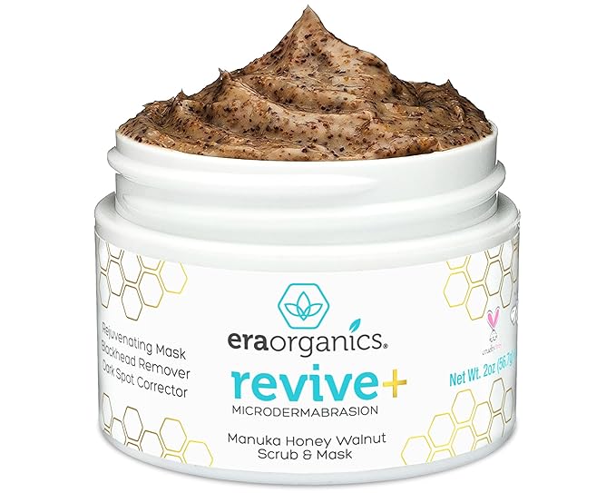 Manuka Honey Exfoliating Face Scrub – Gentle Microdermabrasion Face Exfoliator to Help Smooth, Soften & Balance with Moisturizing Organic Superfoods 2oz