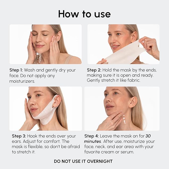 MAREE V Line Lifting Mask with 24K Gold – Deep Collagen Face Mask for Women – Jawline Shaper Mask with Retinol & Hyaluronic Acid – Neck Tightening & Firming – Double Chin Strap for Face Lift