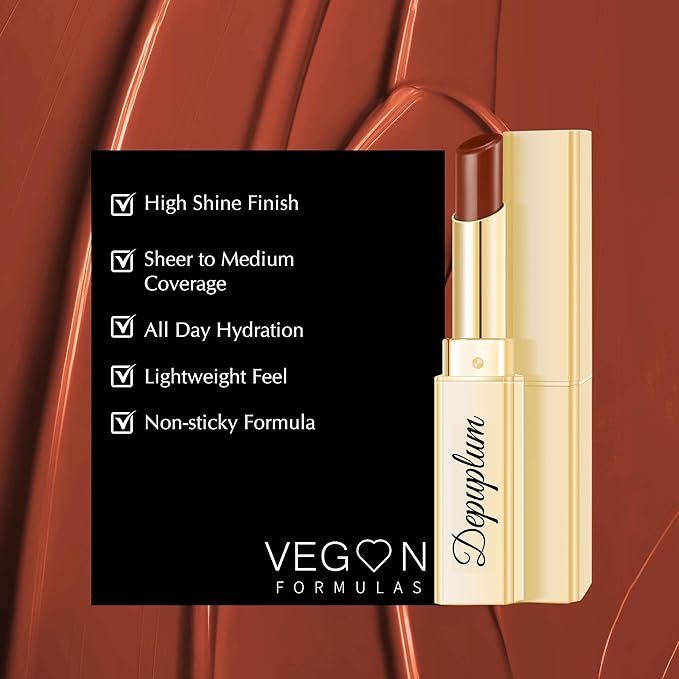 Depuplum Reddish Lipstick for Women Moisture Lip Gloss Tinted Lip Balm Sheer Lipsticks for Mother's Day Nourishing Hydrate Glossy Lipstick for Dry Lips,DM67 Reddish