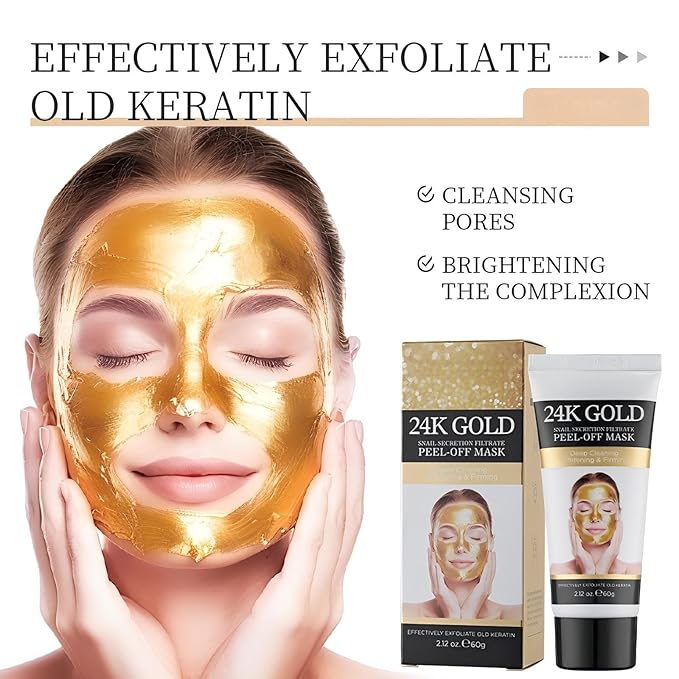 24K Gold Collagen Overnight Wrapping Face Mask – Hydrating & Firming Peel-Off Collagen Face Mask for Elasticity, Radiance & Smooth Skin – 2.12 fl.oz, Suitable for All Skin Types