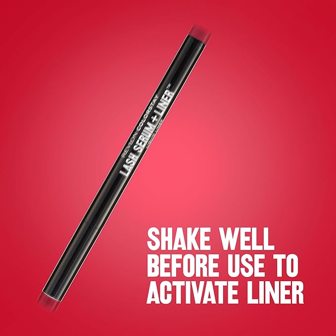 REVLON ColorStay Lash Serum + Liner, Waterproof Eyeliner, Healthier Looking Eyelashes, Smudge-Resistant Flexible Brush Tip, 001 Blackest Black