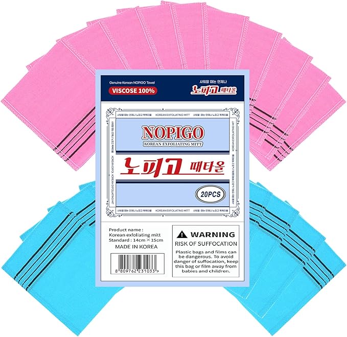 Korean Exfoliating Body Scrubber for Shower (blue10 pink10)