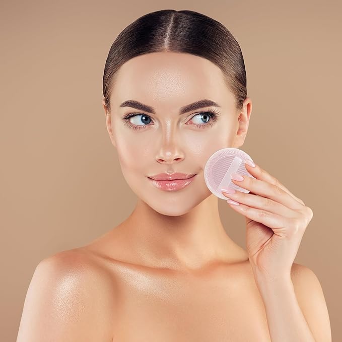 WLLHYF 24Pcs Powder Puff Cotton Round Makeup Puff Pads with Strap Face Powder Puffs for Loose and Foundation Cosmetics Sponge Powder Puffs
