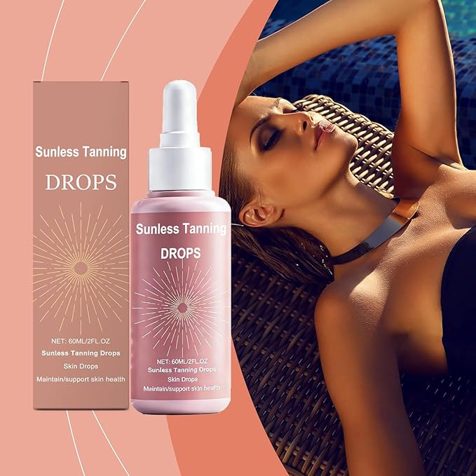 Tanning Drops to Drink, Sunless Tanning Drops for Natural Bronze, Self Tanner for Face Body, Bronzing Drop Serum Suitable for All Skin Types, Customizable Glow, Enhancing Natural Skin Tone (Pink)