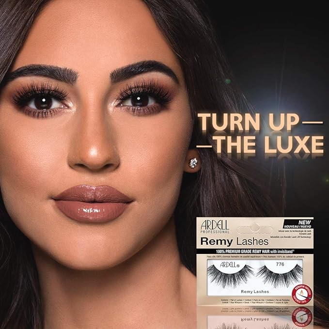 Ardell Remy Lash 776, Premium Grade Remy Hair False Lashes with Invisiband, 4 Pairs