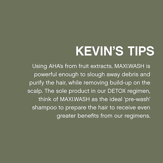 KEVIN.MURPHY MAXI.WASH - Detox Shampoo - Removes Build-Up & Minerals - Colour Safe - Scalp Shampoo - Sulphate Free & Paraben Free - 250 mL / 8.4 fl oz