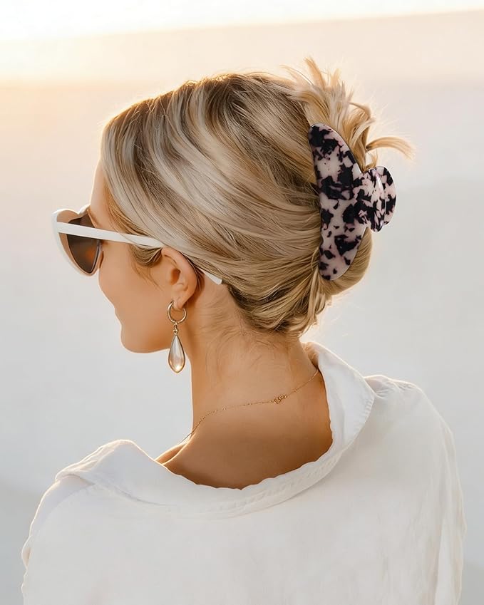 Mesovor 4 Pack Acrylic Hair Clips Claws, Nonslip 3.94" Large Hair Grip Hairclips for Thin and Thick | French Banana Barrettes Hair Strong Hold Hair Jaw Clamps (Tortoise Matte)