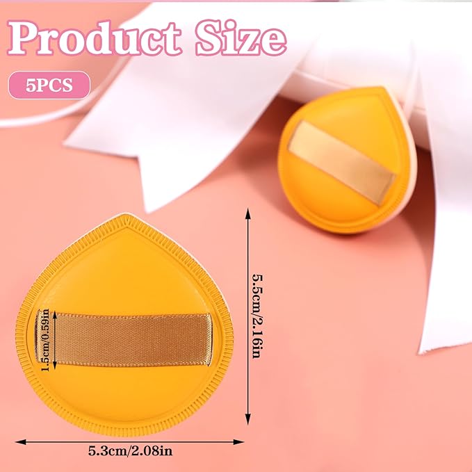 Ymapinc 5Pcs Makeup Sponges for Foundation,Cushion Puff Foundation Sponge Soft and Reusable Beauty Sponges for Makeup Natural and Easy Make Up,Yellow