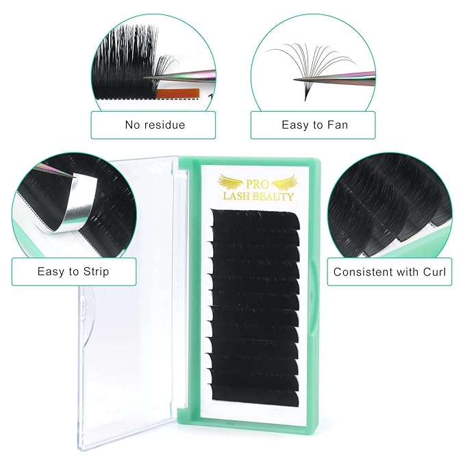 Easy Fan Volume Lashes D-0.05-9-16 Volume Lash Extensions Rapid Blooming Lashes .03 .05 .07 .10 Mega Flowering C D curl(D-0.05,9-16mix)