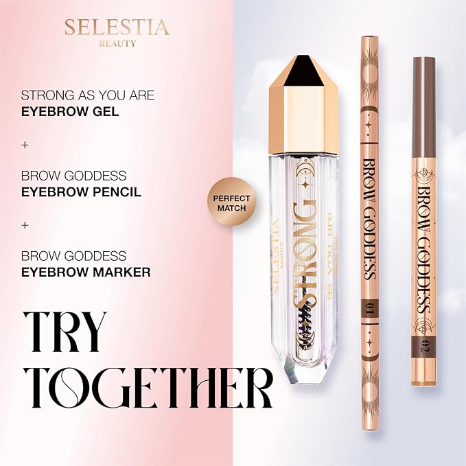 SELESTIA BEAUTY Clear Eyebrow Gel – Long-Lasting Formula for Strong Hold & Natural Finish, Clump & Flake Free – Taming & Defining Brow Lamination Gel, 0.095 fl.oz. – Strong As You Are