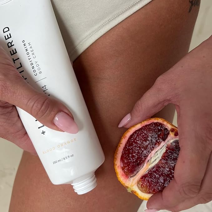 + Lux Unfiltered Tall Pour N°14 Body Lotion for Women - Moisturizing Body Cream with Jojoba, Squalane, Shea Butter, Vitamin C & Hyaluronic Acid - Hydrating Body Lotion, Non-Greasy - Blood Orange