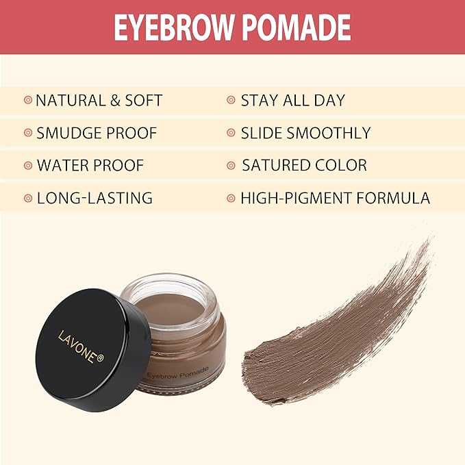 LAVONE Hair-Like Eyebrow Pen Makeup kit, Eyebrow Pencils for Women with Waterproof Microblading Eyebrow Pencil, Eyebrow Pomade, Eyeliner and Eyebrow Brush, Create Full, Natural Brows, Brown