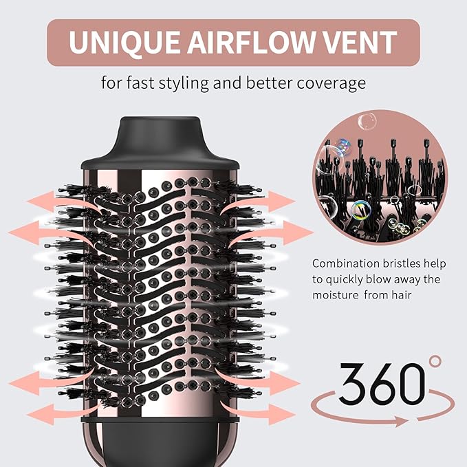 Umeely Hair Dryer Brush Blow Dryer Brush in One, Upgraded 4 in 1 Hair Dryer and Styler Volumizer with Negative Ion Anti-frizz Ceramic Titanium Barrel Hot Air Hair Straightener Brush
