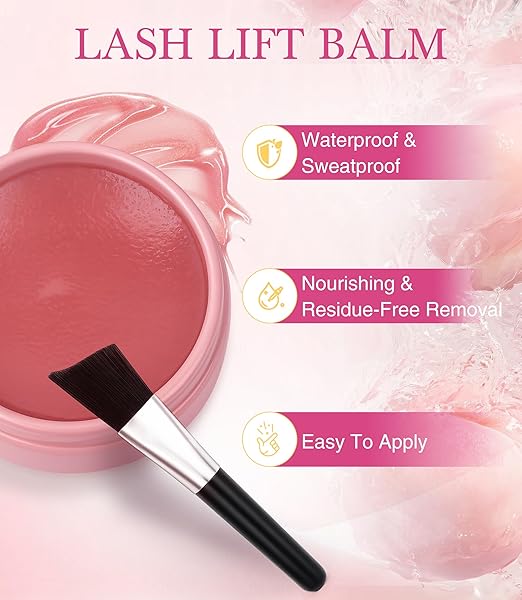 Lash Lift Glue Balm - Lash Lift Adhesive, Eyelash Perm Glue, Brow Lamination Gel, Strong Hold 10g Peach Flavor Moisturizing Formula for DIY & Salon Use, Gentle for Sensitive Eyes by EMEDA (02)